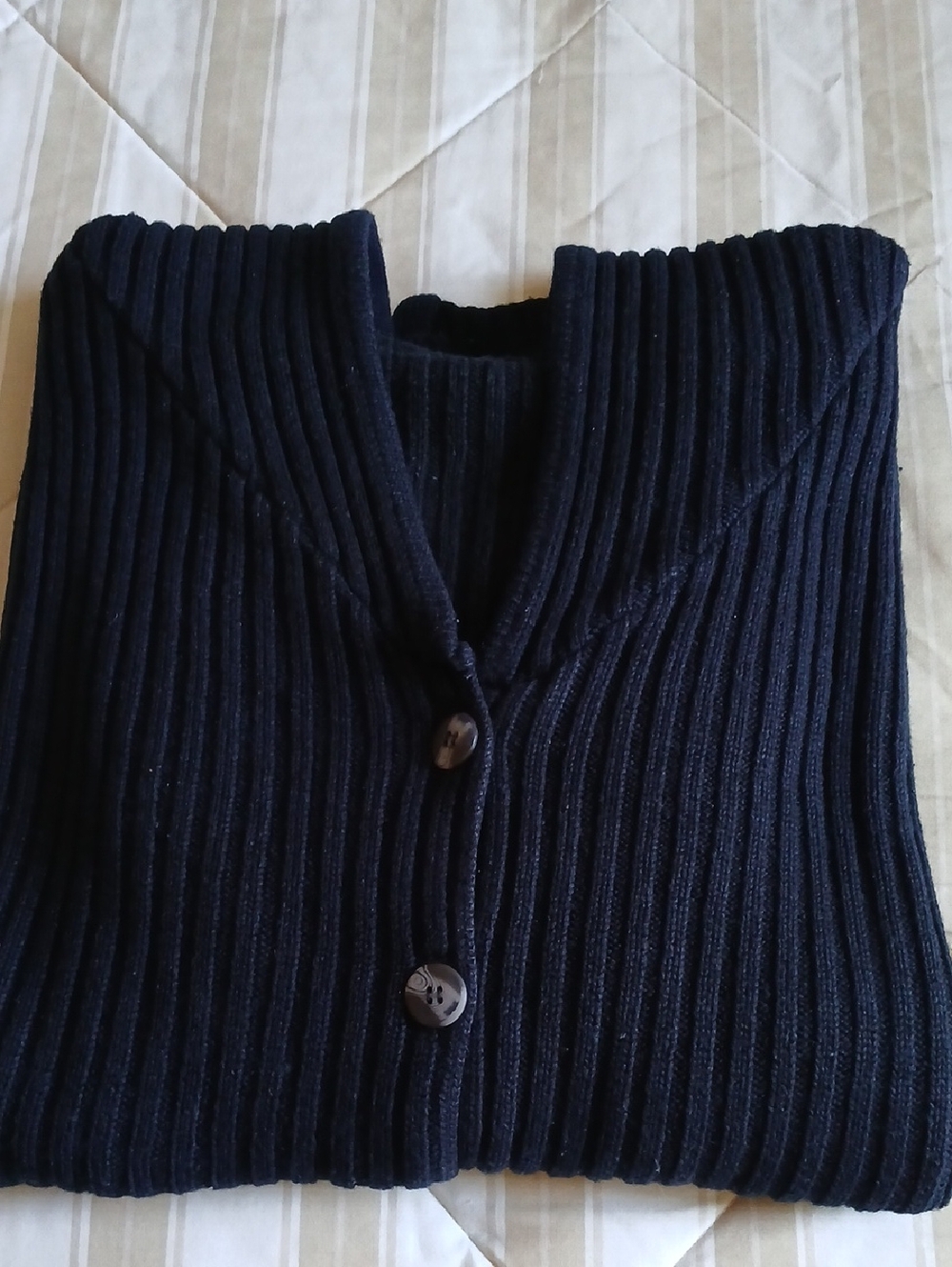 Black Ribbed Cardigan - Picture 6 of 6